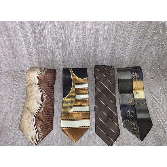 Men's Geometric Tie Set 4pc‎ Multicolor Business/Special Occasion - Picture 1 of 10